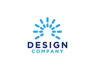 Abstract Sun Logo. Sun Icon with Geometric Radial Rays of Sunburst isolated on White Background. Usable for Business and Nature Logos.