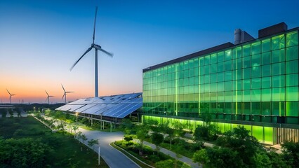 crafted green factory as symbol of green washing concept