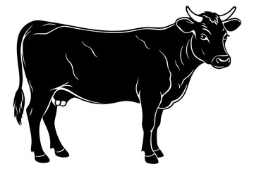 cow silhouette, cow vector illustration, bull, cow icon