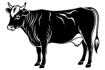 cow silhouette, cow vector illustration, bull, cow icon