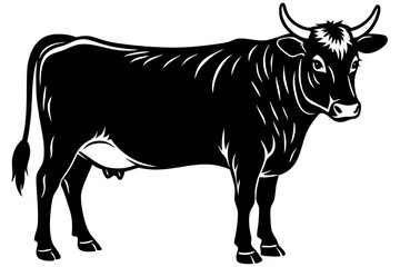 cow silhouette, cow vector illustration, bull, cow icon