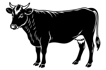 cow silhouette, cow vector illustration, bull, cow icon