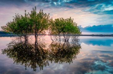 sunrise over the lake, Redmires Reservoirs 