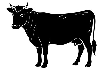 cow silhouette, cow vector illustration, bull, cow icon