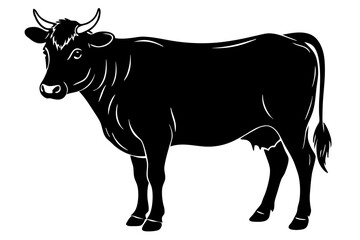 cow silhouette, cow vector illustration, bull, cow icon