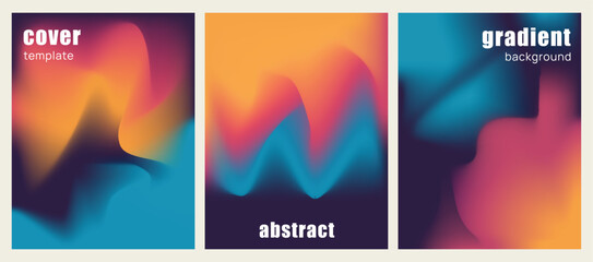 Naklejka premium Abstract liquid gradient background. Vibrant color blend. Modern design template for posters, ad banners, brochures, flyers, covers, websites. 