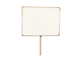Empty yard sign isolated on transparent or white background