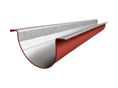 Rain gutter section isolated on transparent or white background