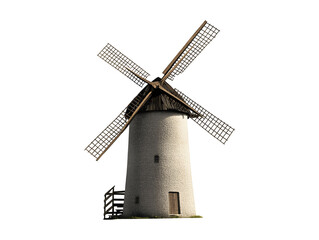 Obraz premium Windmill isolated on transparent or white background