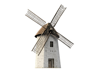 Windmill isolated on transparent or white background
