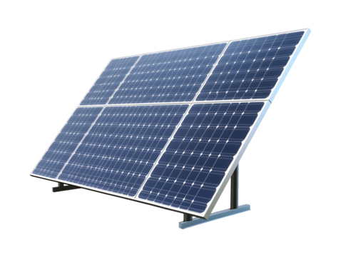 Solar panel isolated on transparent or white background