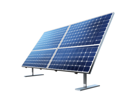 Solar panel isolated on transparent or white background