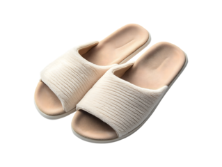 White slippers isolated on transparent or white background