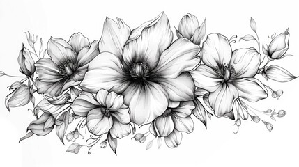 Elegant and Minimalist Floral Line Art Design with Modern Botanical Aesthetics  Delicate and Intricate Monochrome Flower Perfect for Branding Packaging or Wallpaper