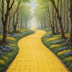 Yellow brick road, a wizard of oz themed background