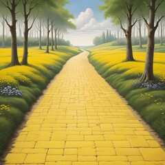 Yellow brick road, a wizard of oz themed background