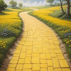 Yellow brick road, a wizard of oz themed background