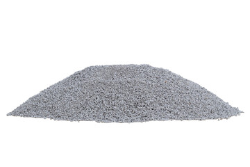 Pile of gravel or stone for construction isolated on white background included clipping path.