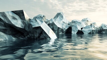 3D Abstract Background: Jagged Angular Stone Formations -  Download