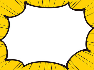 放射線・集中線の漫画風吹き出し背景　黄色　サイズ比率3:4
