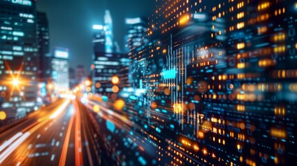 Smart city with digital data overlay