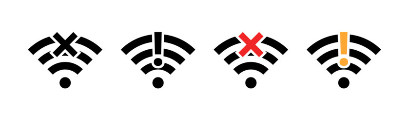 Wi-fi connection set icons. Linear and flat style. Vector icons.