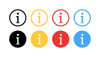 Information set icons. Linear, silhouette and flat style. Vector icons.