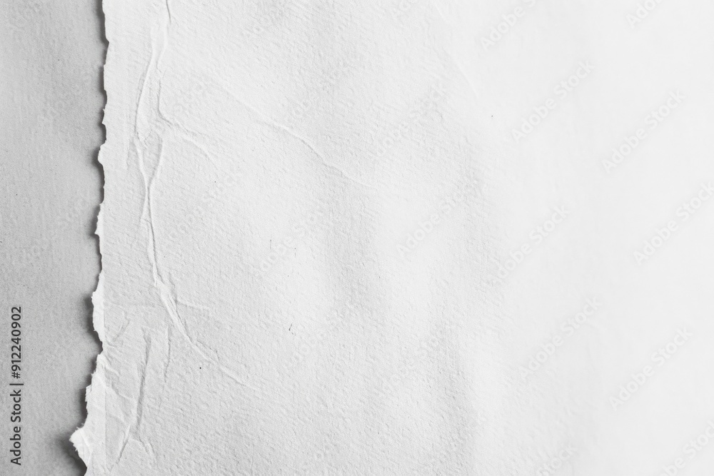 Poster a close-up shot of a torn piece of paper with rough edges and a distressed look