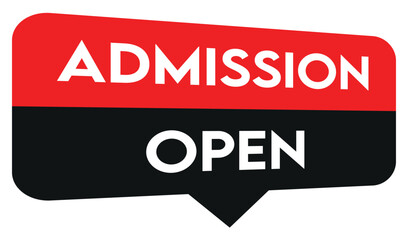 Admission open banner text web vector element.