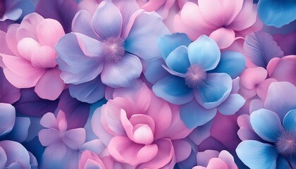 Sweet Pink-Blue Floral Prints: Seamless Pattern for Fabric and Wallpaper