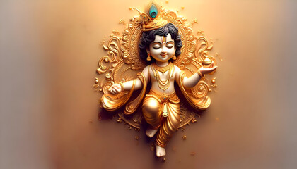 festival of happy shree krishna janmashtami abstract design background