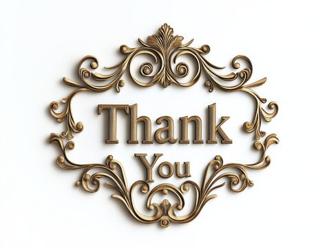 Elegant thank you message surrounded by ornate design.