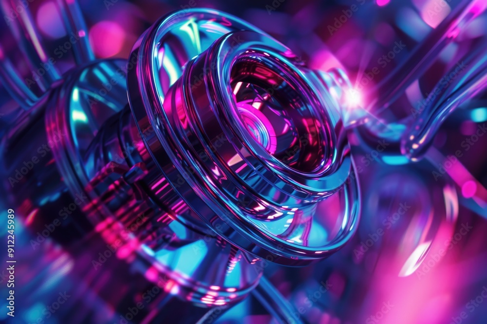 Poster A close-up shot of a shiny object, ideal for use in product photography or highlighting small details