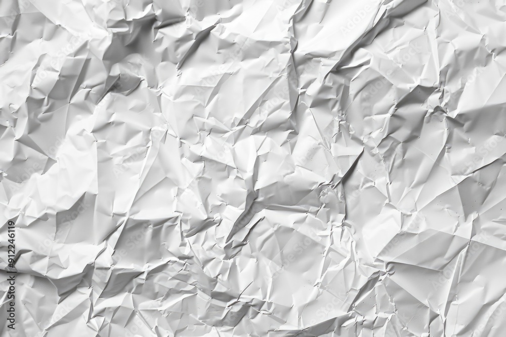 Poster a close-up shot of a sheet of crumpled paper with folds and creases