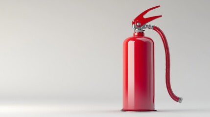 Obraz premium 3D Bright Red Fire Extinguisher Isolated on White Background - Stock Image