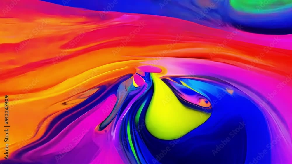 Poster experience a mesmerizing display of swirling colors blending harmoniously, creating vibrant patterns