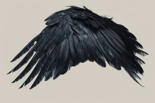 Image of a black bird's wing in close-up, great for wildlife or nature photography use