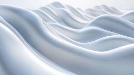 Obraz premium 3D White Abstract Wave Structures: Minimalist & Futuristic Design