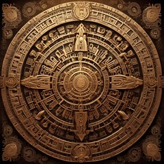 Abstract Aztec calendar