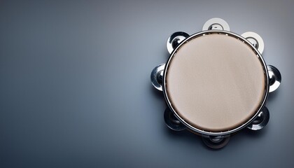 An Instrument - Tambourine 
Instrument Standing On a Clean Background. Beauty Photo. 