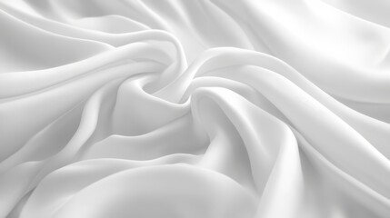 3D White Flowing Fabric Elements with Gentle Folds - High-Quality Stock Image
