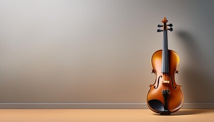 An Instrument - Violin 
Instrument Standing On a Clean Background. Beauty Photo. 
