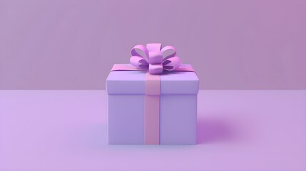 prezent, wstążka, fioletowy, pastelowy, styl cartoonowy, jaskrawe kolory, ilustracja 3D, minimalistyczny, celebracja, niespodzianka, hojność, proste formy, elegancki, tło, święta, prezent, promocja, 
