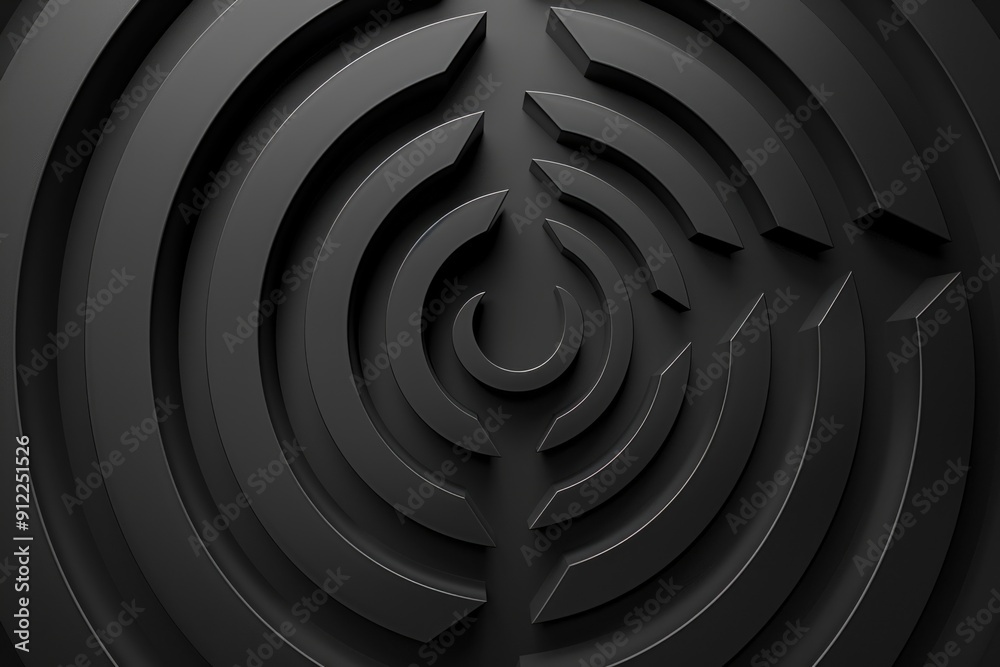 Poster a monochromatic image featuring a intricate spiral design