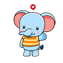 a cute elephant is in love 