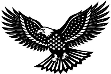 eagle with usa flag vector, usa t-shirt design element illustration