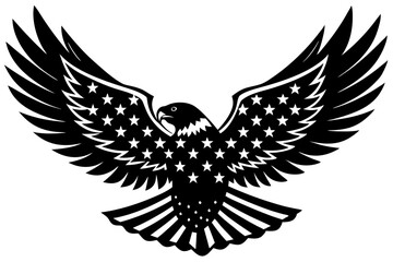 eagle with usa flag vector, usa t-shirt design element illustration