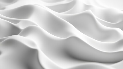 Obraz premium Abstract 3D White Elements: Smooth, Wavy Flowing Design