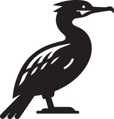 Cormorant vector silhouette illustration logo art