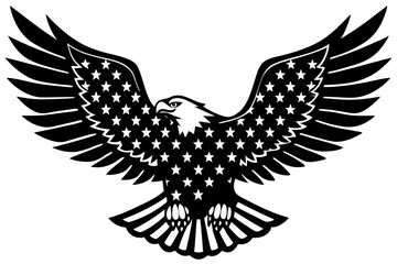eagle with usa flag vector, usa t-shirt design element illustration